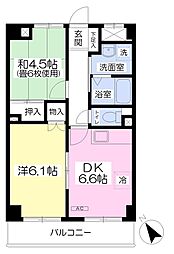 オータムスクウェアヴィレッジ 2DKの間取図画像