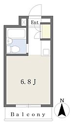 メゾンドノア北野2 ワンルームの間取図画像
