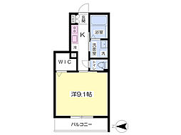 シャーメゾン狭間 1Kの間取図画像