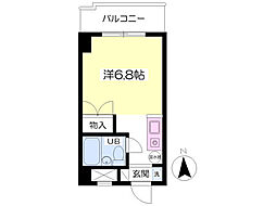 レスパス八王子 ワンルームの間取図画像