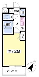 アリッサム 1Kの間取図画像