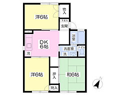 セジュールアライ 3DKの間取図画像