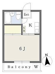 ベロータ 1Kの間取図画像