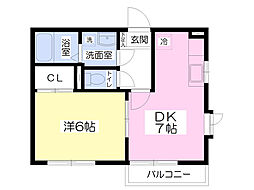 メゾン・パルティールＡ 1階1DKの間取り