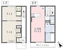 ガーデニアテラス・ノースウィング 1階2LDKの間取り
