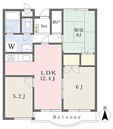 マンションみやざき 3階3LDKの間取り