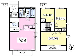 テラスエクレール 1階3LDKの間取り