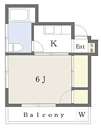 栗原ビル 1Kの間取図画像