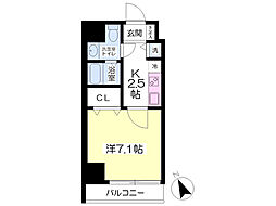 ルームス 1Kの間取図画像