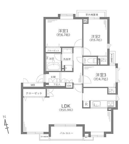 3LDK 間取り
