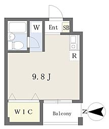レジデンス西調布 3階ワンルームの間取り