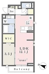 京王井の頭線 三鷹台駅 徒歩5分の賃貸マンション 1階1LDKの間取り