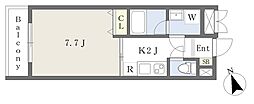 小島町2丁目マンション 1Kの間取図画像
