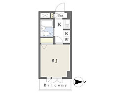 エバーグレース仙川 1Kの間取図画像