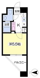 フレグランス宮西 1Kの間取図画像