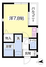 ザクアトロ ワンルームの間取図画像