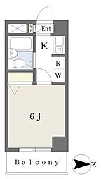エバーグレース仙川 1Kの間取図画像
