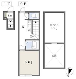 ウェルネス 1Kの間取図画像