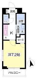 パインクレスト調布 1Kの間取図画像