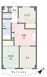 オークヒルズE 3DKの間取図画像