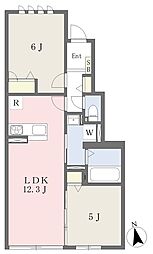 (仮)調布市緑ヶ丘1丁目計画 B棟 2LDKの間取図画像