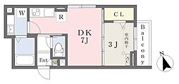 レジデンシアプラシデス 1DKの間取図画像