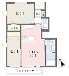 (仮)府中市新町1丁目計画 2LDKの間取図画像