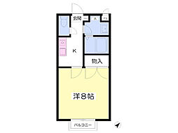 メゾンナカゴミ 1階1Kの間取り