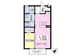 アクタス 2階1LDKの間取り