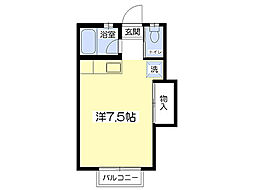 Ｃａｌｍｅ小池Ｎ 1階ワンルームの間取り