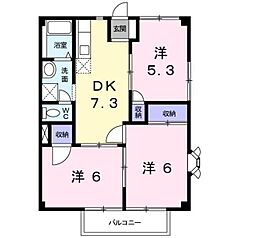 JR身延線 国母駅 徒歩18分の賃貸アパート 1階3DKの間取り