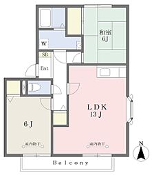グレイスロイヤルS 2LDKの間取図画像