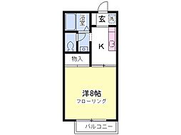 メゾンフキノ 1Kの間取図画像