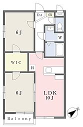 JR内房線 五井駅 徒歩23分の賃貸アパート 2階2LDKの間取り