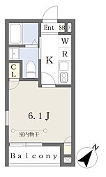 京成松戸線 高根木戸駅 徒歩11分の賃貸アパート 1階1Kの間取り