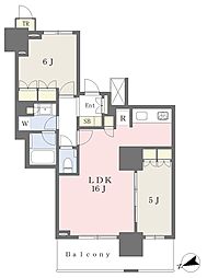 JR総武本線 津田沼駅 徒歩4分の賃貸マンション 21階2LDKの間取り