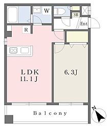 リトルズ湾岸 4階1LDKの間取り