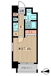 Ｈｕｍａｎハイム船橋 0604 6階1Kの間取り