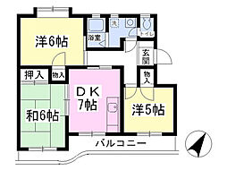 パストラル壱番館 3DKの間取図画像