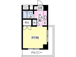 ミーター3 ワンルームの間取図画像