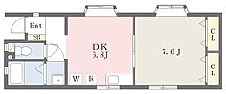 さくらハイツ2 1DKの間取図画像