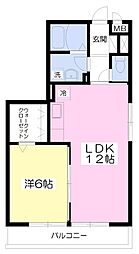 デュオ1 1LDKの間取図画像