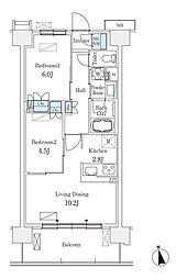 スカイグランデ津田沼 2LDKの間取図画像