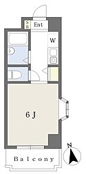 ハイツK10 ワンルームの間取図画像