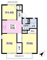 ファーストメゾンC棟 3DKの間取図画像