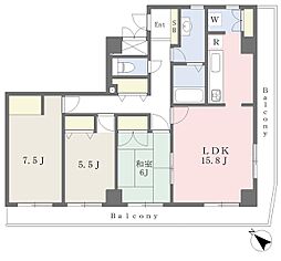 白鳥マンション 3LDKの間取図画像