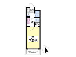 芝コーポ二号館 1Kの間取図画像