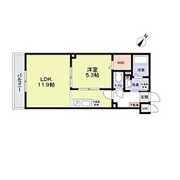ミリアビタ大森台 1LDKの間取図画像