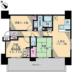 スカイグランデ船橋宮本 3LDKの間取図画像