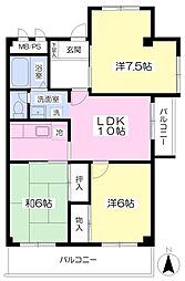 金親ビル 3LDKの間取図画像